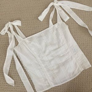 Reformation White Tie Strap Tank